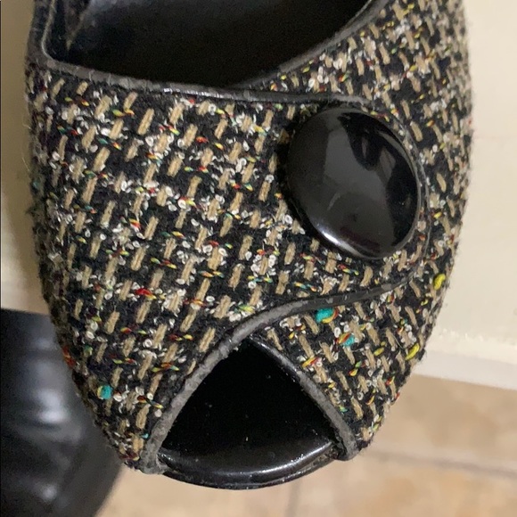 Black/Multi-Colored Tweed Heels / Pumps / Stiletto - Picture 6 of 8